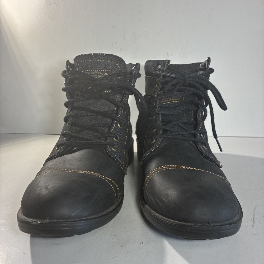 Levi's Artesian Denim Boots Men's Size 11 Black - Picture 3 of 8